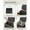 thumbnail image 5 of 130L Laundry Hamper with Lid 3-Section Large Laundry Basket Removable Mesh Liner Bamboo Handles Collapsible Ink Black, 5 of 6