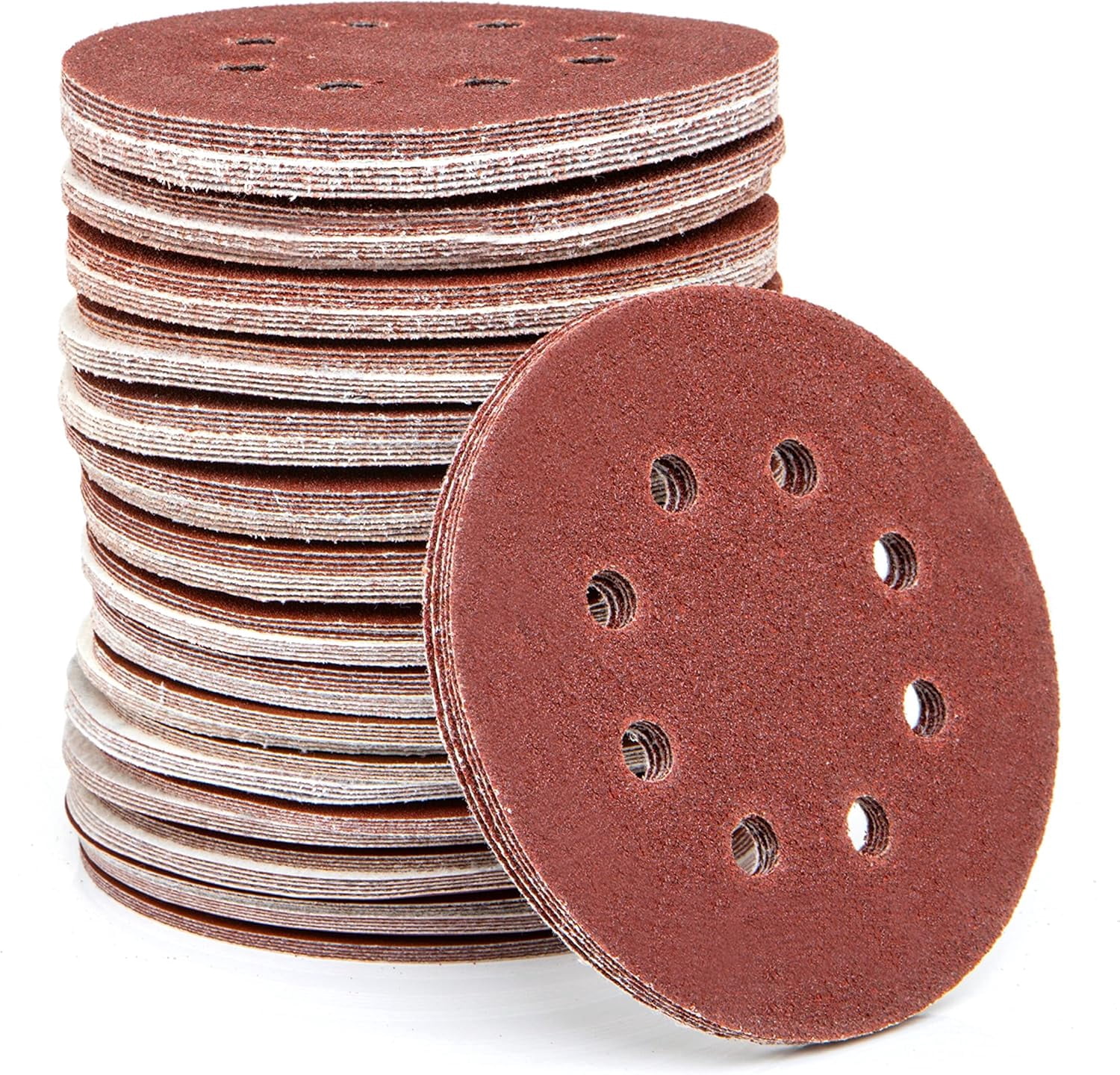 NEIKO 11271A 150 Piece Sanding Discs for 5” Orbital Sander, Hook and Loop, Sandpaper with 60, 80, 100, 120, 150, 180, 240, 320, 400, 600 Grit, Premium Aluminum Oxide, Solid Surface Sanding Pads