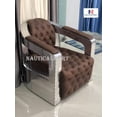 thumbnail image 2 of Nauticalmart Modern Industrial Aviation Accent Arm Chair with Side Drawer Table, 2 of 5