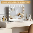 thumbnail image 3 of Garvee 23" x 18" Vanity Mirror with Lights, 15 Dimmable LED Bulbs, 3 Color Modes, 3X Magnification, USB Charging, Touch Control Makeup Mirror, Tabletop or Wall-Mounted, 3 of 8