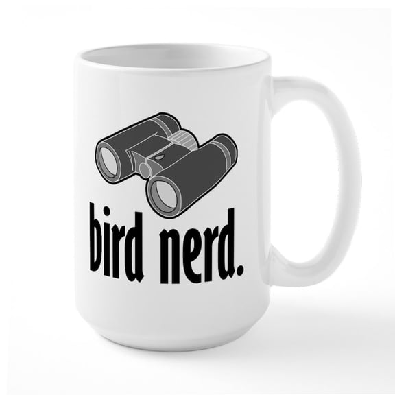 CafePress - Bird Nerd Mugs - 15 oz Ceramic Large White Novelty Mug