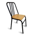 thumbnail image 1 of Sillas metálicas para restaurante, cafetería o comedor modelo Nisso con asiento de madera respaldo de Metal con tubo color Negro Moblibar Moderno, 1 of 5