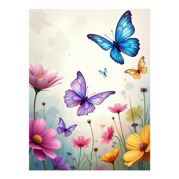 Diamond Art Kit for Adults, Classic Butterfly Flower Print No.1188 Diamond Painting for Adults Beginners, 5D DIY Diamond Art Painting Kits, Colorful Diamond Painting Craft for Home Decor 12x16