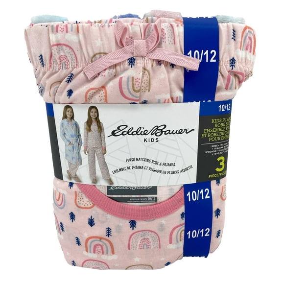Eddie Bauer Girls Pajama and Robe Set made of 100% Polyester | Size 10/12
