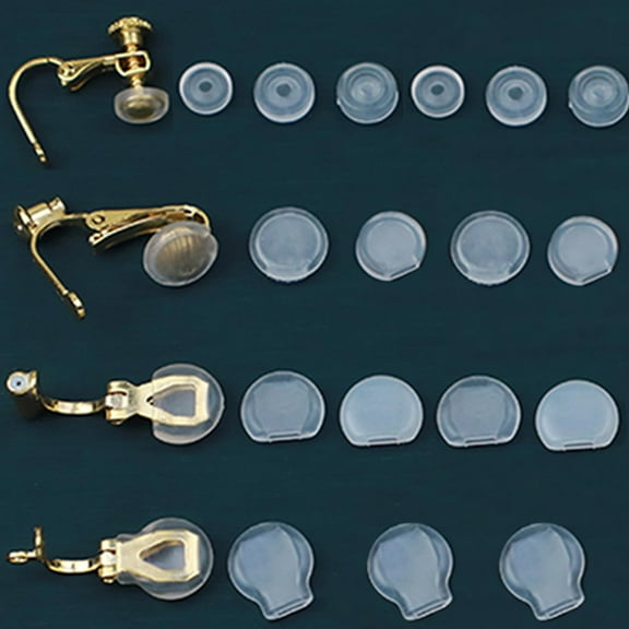 IDEANATEGRATE Earring Clip Cushion Transparent 50Pcs 0.43X0.39X0.1In