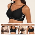 thumbnail image 2 of QYLUX Womens Wireless Bras V Mesh Comfortable Bralette Supportive Tshirt Bra No Underwire Seamless Push Up Everyday Bras,Black,S, 2 of 7