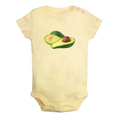 

Fruit Avocado Image Print Rompers For Babies Newborn Baby Unisex Bodysuits Infant Jumpsuits Toddler 0-24 Months Kids One-Piece Oufits (Yellow 0-6 Months)
