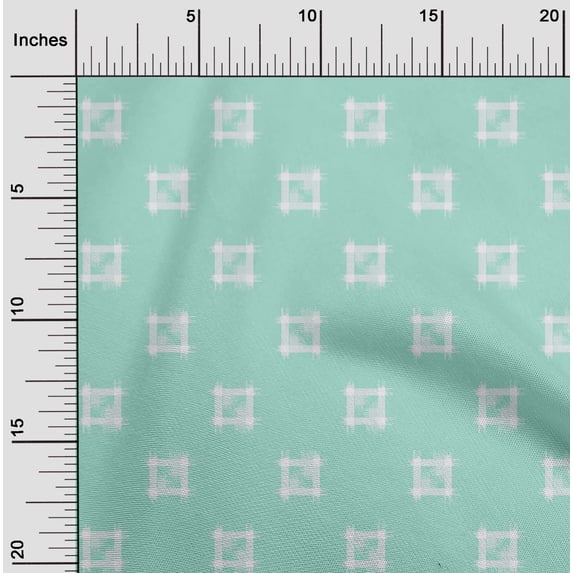 oneOone Cotton Cambric Fabric Square Kasuri Print Fabric By The Yard 56 Inch Wide