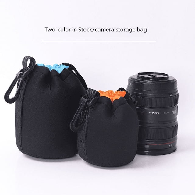 Funda para lente SLR acolchada de terciopelo adicional, material de buceo, bolsa para lentes, bolsa para lentes de cámara