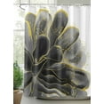 thumbnail image 2 of Fsddascl Black Grey Shower Curtain Set - 48" x 72" Washable Bathtub Curtain with 12 Hooks, Vintage Gold Ink Floral Chinese Painting Waterproof Fabric Stall Shower Curtains for Bathroom/Bathtub Décor, 2 of 6