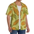 thumbnail image 4 of Fotbe Corn print Short Sleeve Button Down Shirts for Men Casual Summer Beach Wrinkle Free Shirt-, 4 of 7