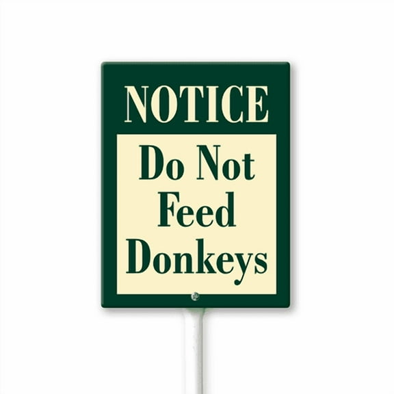 Eveokoki Notice Do Not Feed Donkey Sign With Stake For Neighborhoods Yard Farm Aluminium Caution 4.6x6inch Farm Decorations Yard Lawn Walkway Decorations Animal Signs