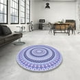 thumbnail image 3 of Ahgly Company Indoor Square Patterned Medium Slate Blue Area Rugs, 3' Square, 3 of 6