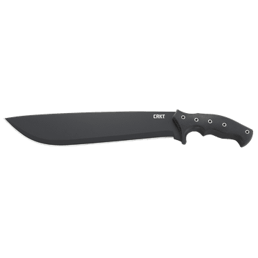 CRKT Chanceinhell Machete Outdoor Survival Fixed Blade Knife with Sheath: 65Mn Carbon Steel Plain Edge Blade, Glass-Reinforced Nylon w/Rubber Overlay Handle, K910KKP