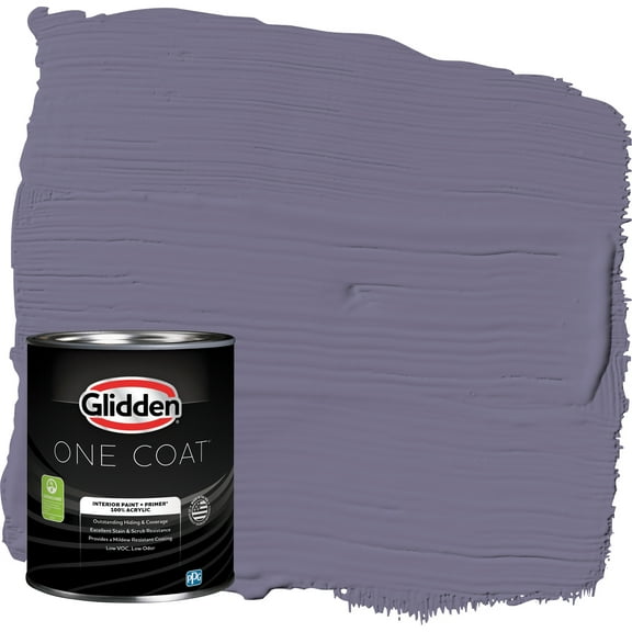 Glidden One Coat Interior Paint and Primer, Plum Shade / Purple, 1-Quart, Flat