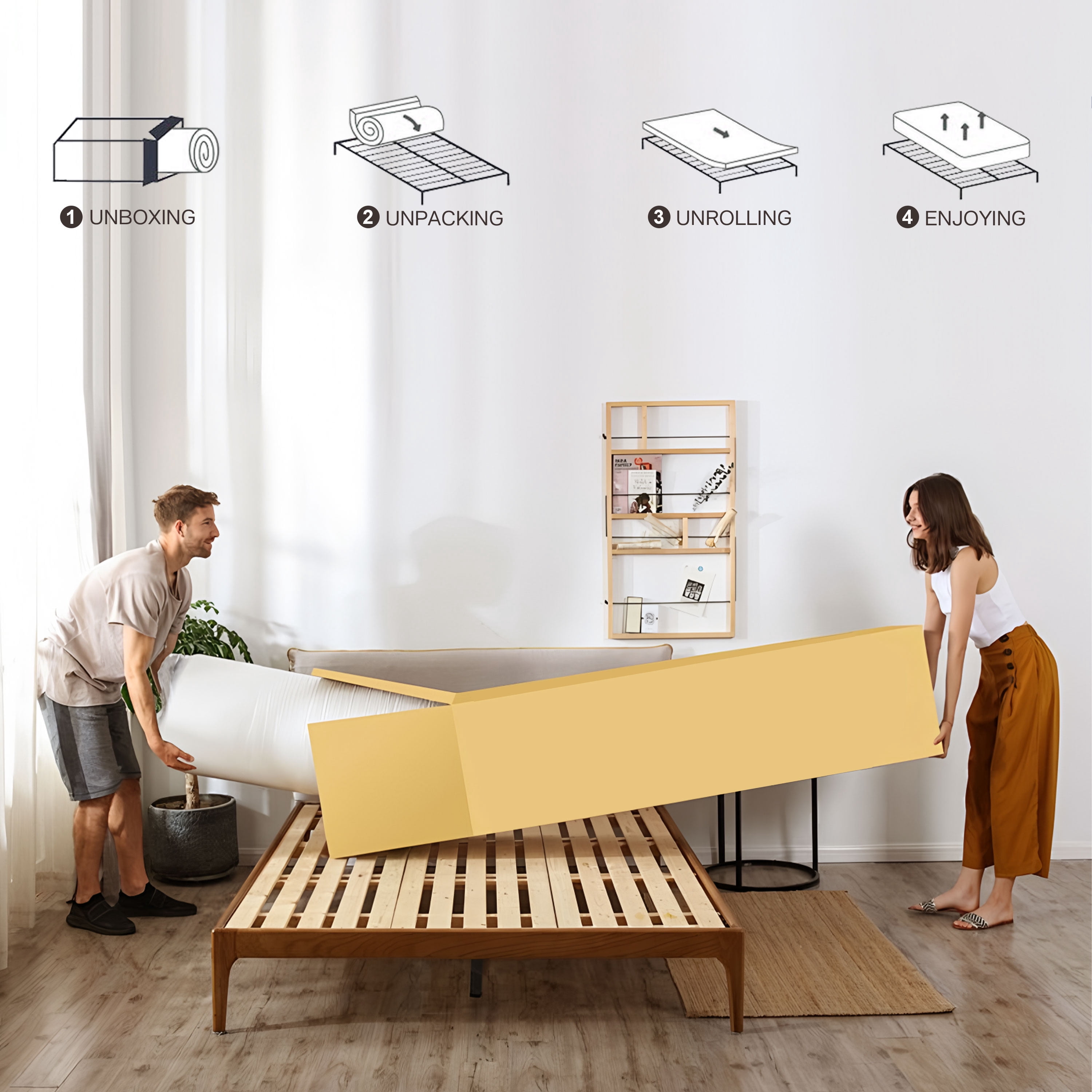 Zekbip 12 inch King Mattress in a Box, Hybrid Gel Memory Foam with Individually Wrapped Pocket Coils, Medium Firm, Pressure Relief, Cooling Sleep Support for Adult