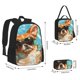 thumbnail image 2 of Easygdp Funny Swimming Chihuahua Mochila para Niños y Niñas con Set de Caja de Almuerzo y Estuche para Lápices 3 en 1, Mochila Escolar Estampada para Adolescentes, 2 of 7