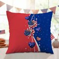 thumbnail image 4 of Funda de almohada del Día de la Independencia | Rojo, Blanco, Azul, Corto Peludo Funda Decorativa | Estampado de bandera a una cara | 45x45cm | Cojín festivo de la silla del sofá cama | Decoración, 4 of 4