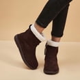 thumbnail image 5 of Winter Snow Boots New Fashion Lamb Thickened Warm Fleece Short Boots With Side Zpipper Design Solid Shoes For Women, 5 of 7