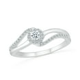 thumbnail image 1 of DGOLD Bague Mode Tourbillon Diamant Blanc Rond en Or Blanc 10kt (1/4 cttw), 1 of 4