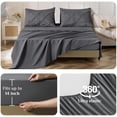 thumbnail image 4 of Queen Comforter Set 7 Pieces - Bed in a Bag Queen for All Season, Pintuck Bedding Comforter Sets with Comforter, Flat Sheet, Fitted Sheet and Pillowcases & Shams, Grey, 4 of 5