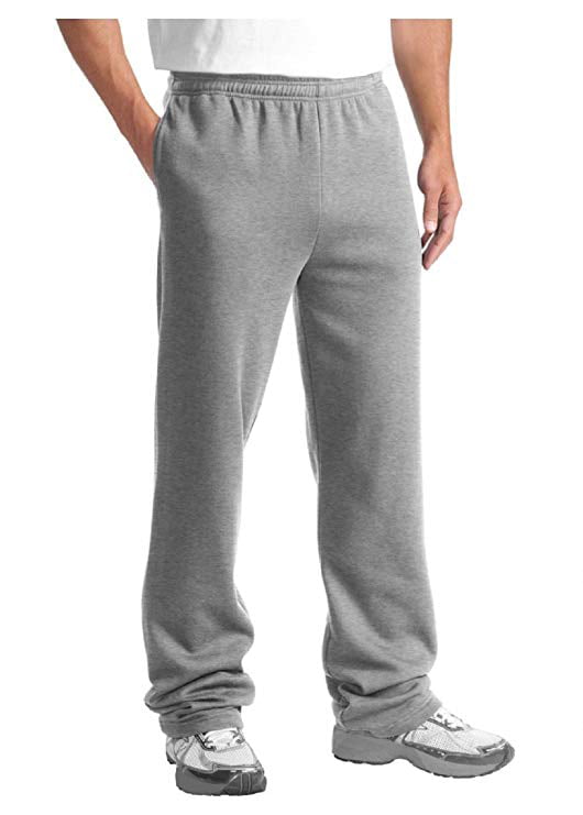JMR Men’s Fleece Sweat Pants, Elastic Waistband with Side Pockets ...