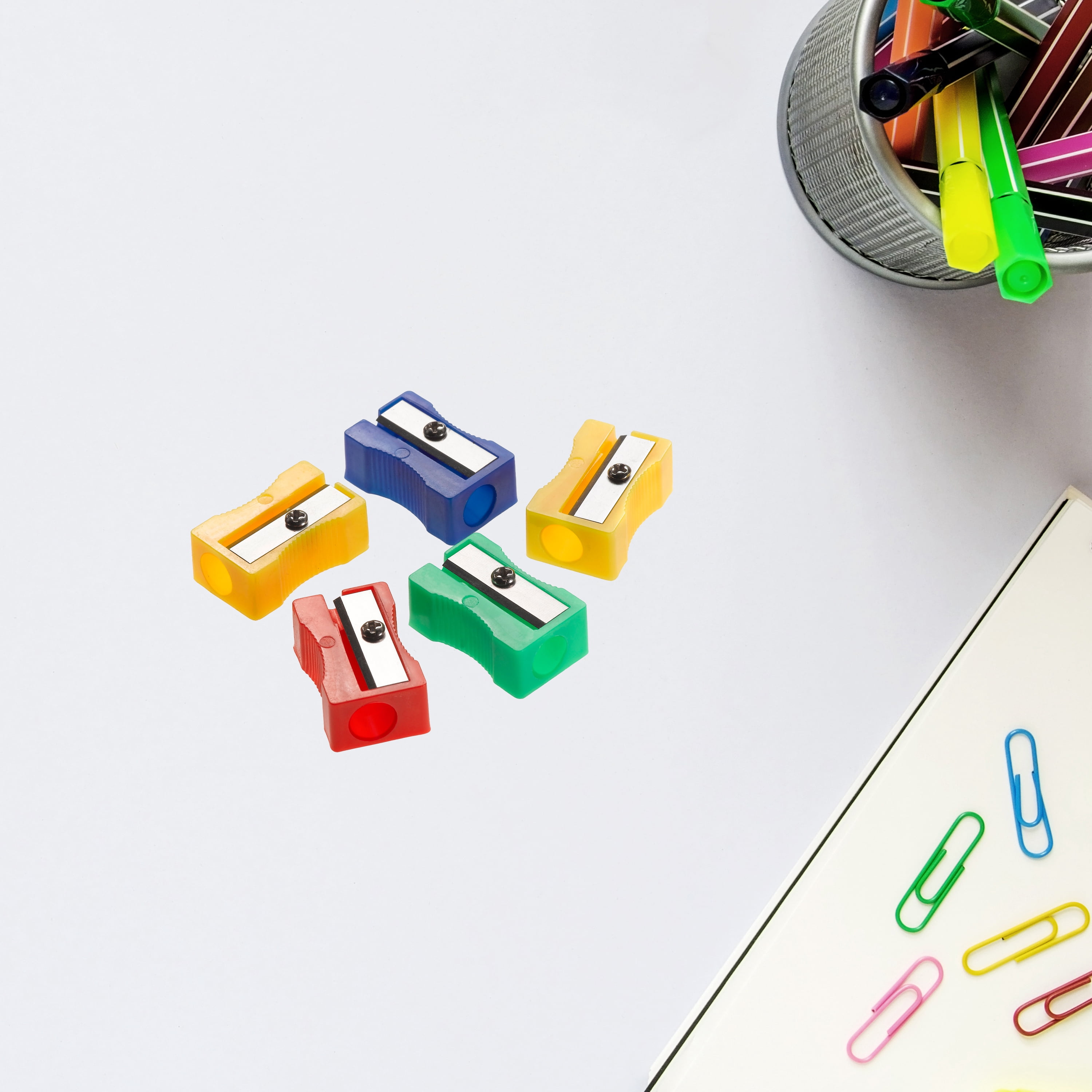 Westcott 14207 Single Hole Pencil Sharpener, 8mm Diameter, Pack Of 20 In Assorted Colors