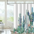 thumbnail image 5 of Tropical Cactus Shower Curtains Cactus Flowers Blossom Bath CurtainWaterproof Fabric Bathroom Curtain 72x72in with 12 Hooks, 5 of 7
