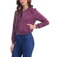 thumbnail image 4 of Chaqueta de mujer INSPIRE CHIC de ante sintético, abrigo corto, con cuello de pie, cierre de cremallera, chaquetas de moto bomber, tamaño M, púrpura oscuro, 4 of 6