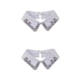 thumbnail image 3 of Jumpingount Camisa de mujer con cuello falso, corbata ligera para mujer, diamantes de imitación, costura, cuello desmontable, solapa, blusa, Type1 NO1, 3 of 6
