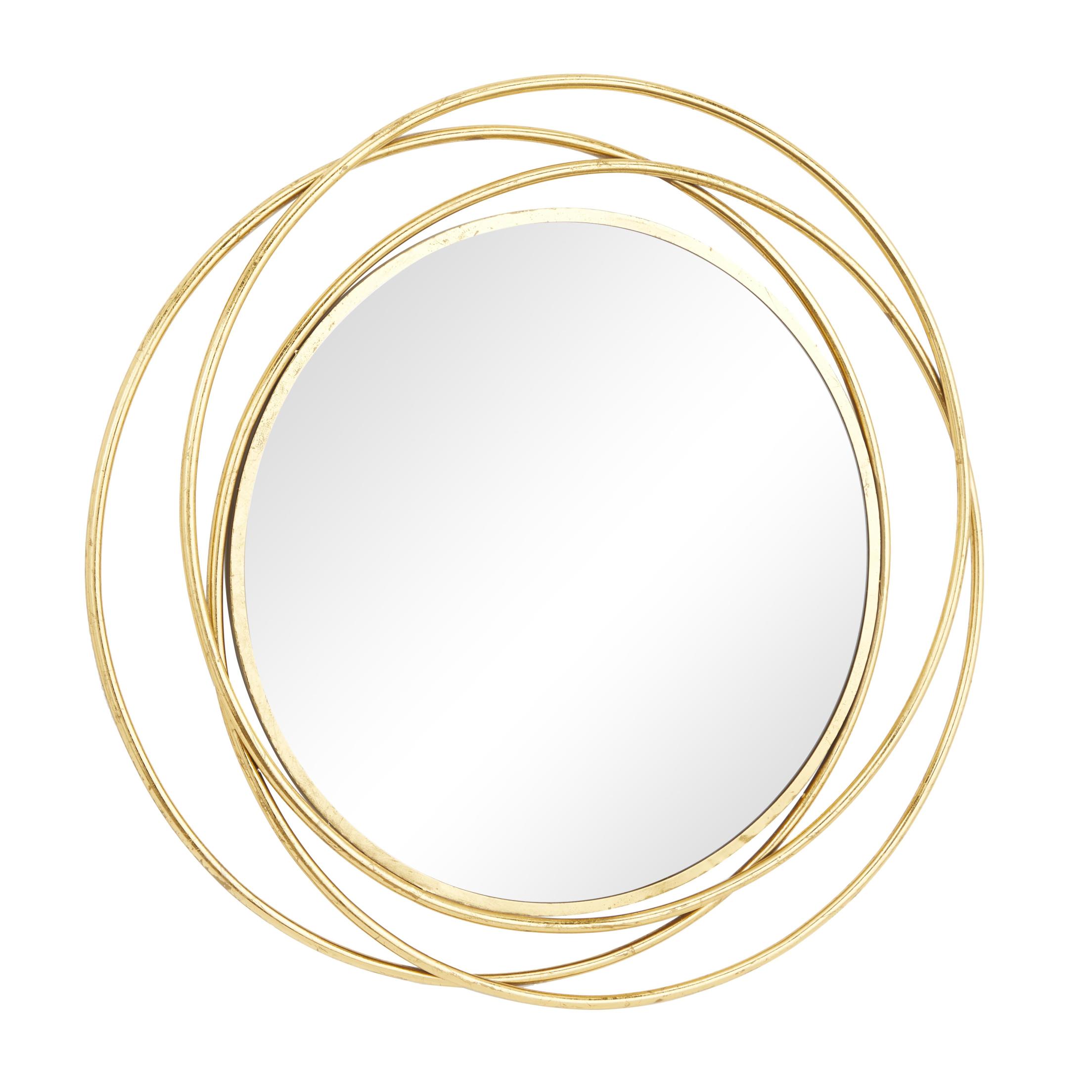 DecMode 41" x 41" Gold Wall Mirror with Overlapping Circles