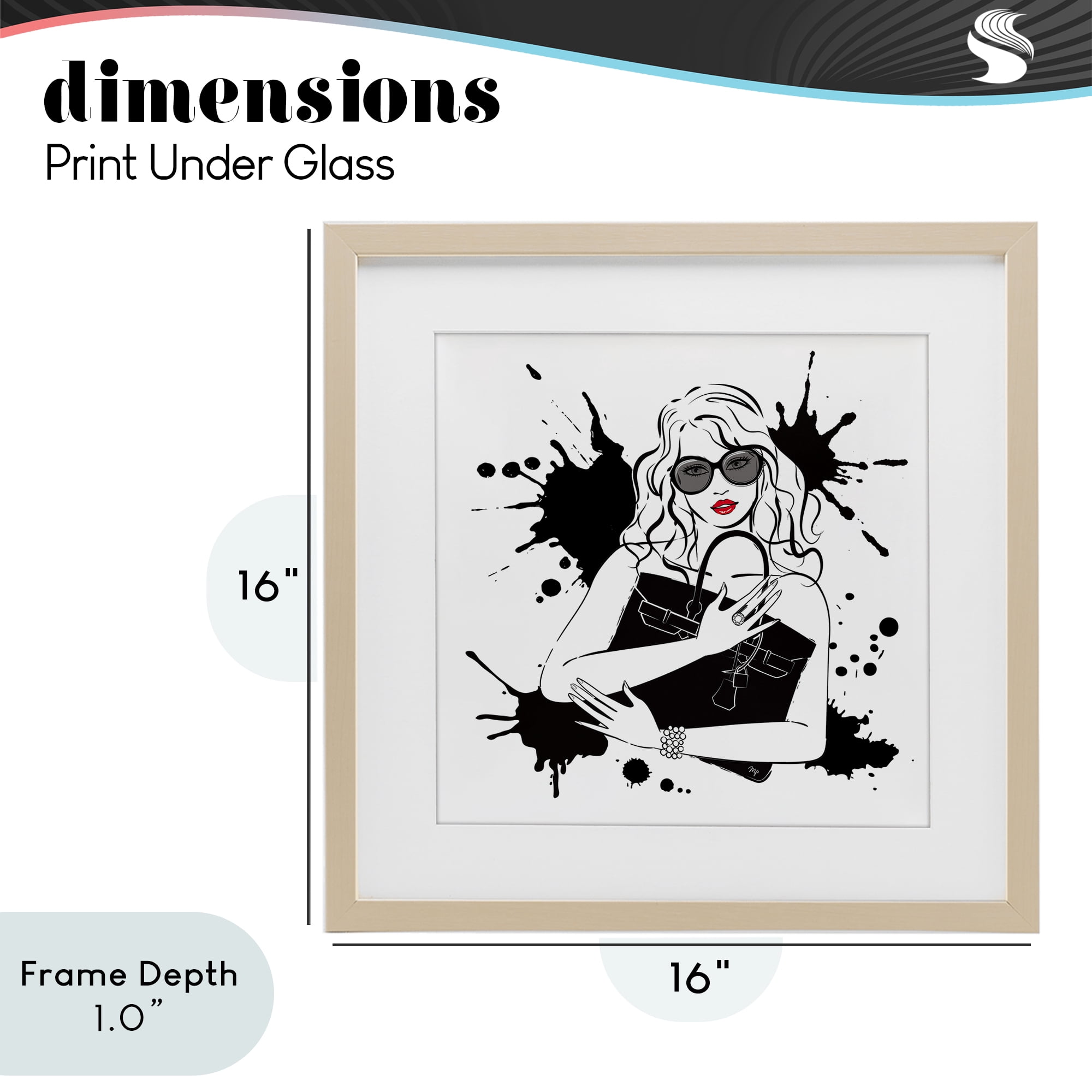 Stupell Industries Black Bag Elegance & Glamour Birch Framed Print Under Glass, design by Martina Pavlova