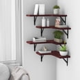 thumbnail image 5 of Corner Floating Shelves Wall Mounted Set of 4, Rustic Wood Storage Display Wall Shelves for Home Decor, Bathroom, Kitchen, Bedroom, Living Room, Office (Black), 5 of 6