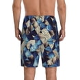 thumbnail image 3 of Bixox Men's Abstract Blue Squares printed lightweight casual shorts, soft sleep shorts with pockets., 3 of 7