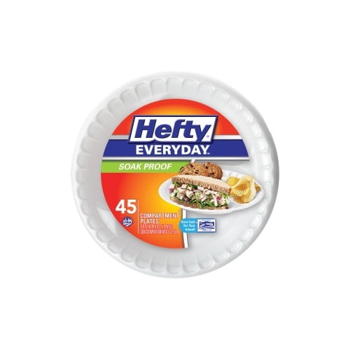 Hefty Supreme Round Foam Leak & Soak Proof Bulk Foodservice Plates 8.9