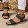 thumbnail image 3 of THDHVS Flat Sandals for Women,Sandals Women,Fashion Casual Retro One-Strap Spring and Summer Breathable and Comfortable Flat Sandals Black 8.5, 3 of 5