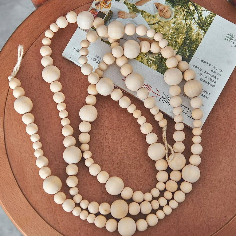 Farmhouse Beads 7ft Wood Bead Garland with Christmas Tree&nbsp