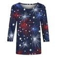 thumbnail image 4 of Dyegold Plus Womens Tops Dressy Casual Crewneck Short Sleeve Women's Shirts and Blouses 4th of July Butterfly Print T-Shirts for Women Trendy Patriotic Graphic Tunic Top Summer Beach, 4 of 4