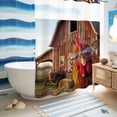 thumbnail image 5 of No Hook Shower Curtain, Farm Rooster Shower Curtains for Bathroom with See Through Top Window, Farmhouse Barn Funny Animals Butterfly Waterproof & Washable Bath Curtain 60"x72", 5 of 9