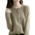 thumbnail image 4 of NIUREDLTD Women's Cardigan Classic Button Down Long Sleeve V Neck Soft Knit Sweater Cardigan Sweaters For Women Khaki XL, 4 of 5