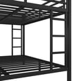 thumbnail image 6 of Metal Queen over King Bunk Bed with Ladders and Guardrails, Storage Bed Frame for Bedroom, No Box Spring Needed, Noise Free, Black, 6 of 9