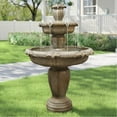thumbnail image 4 of 48” H Outdoor Floor Water Fountain, 3-Tiers Concrete Water Fountain with Submersible Electric Pump - Garden Cascading Waterfall for Yard Patio Lawn Home Decor, 4 of 9