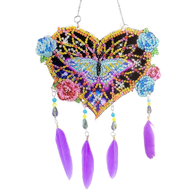 5D DIY Diamante Pintura Puntos Águila Viento Carillón Puntada Amor