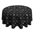 thumbnail image 4 of Black Gothic Astrology Symbol Pattern Round Tablecloth 60"x60",Wrinkle Wipeable Table Cloth for Kitchen Dining Room Picnic Patio Party, 4 of 6