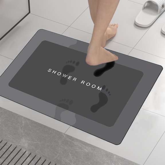 Diatomaceous Bath Rug Super Absorbent Quick Dry Rubber Backing Non Slip Washable Bathroom Floor Mats Shower Rug For In Front Of Bathtub Shower Room 16x24