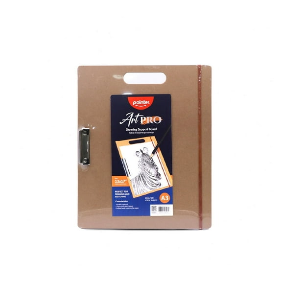 Pointer ArtPRO Drawing Board, 13 in. x 17 in., 1 Piece, with Metal Clip and Rubber Band