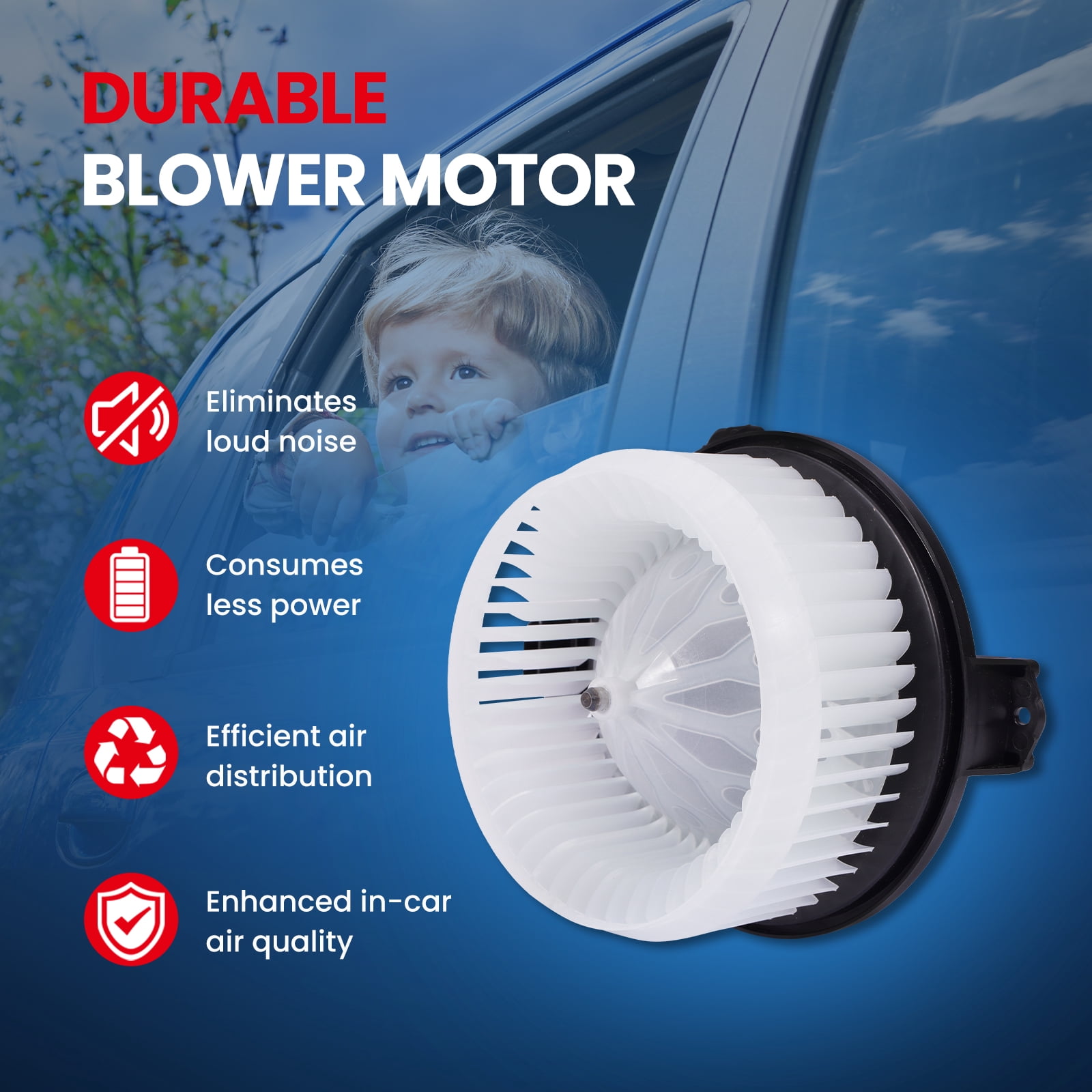 MOCA AUTOPARTS Heater Blower Motor w/ Fan Cage Fit for 06-11 Honda Civic & 07-10 Jeep Wrangler