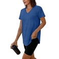 thumbnail image 5 of yillto Workout Tops for Women Short Sleeve V Neck Lightweight Breathable Gym Shirts Running Loose Tees, 5 of 7