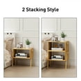 thumbnail image 6 of CHITOOMA Set of 2 Bamboo Nightstand Stackable Sofa Table Bedside Table with Storage Shelf Living Room, Bedroom, Nature, 6 of 8