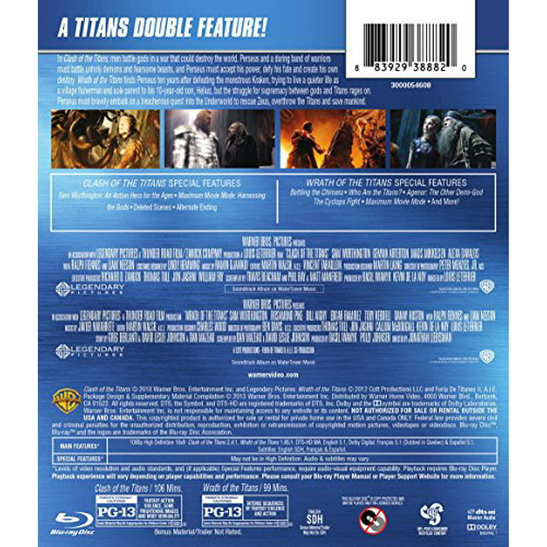Clash & Wrath Of The Titans 2 movie lot Blu-Ray